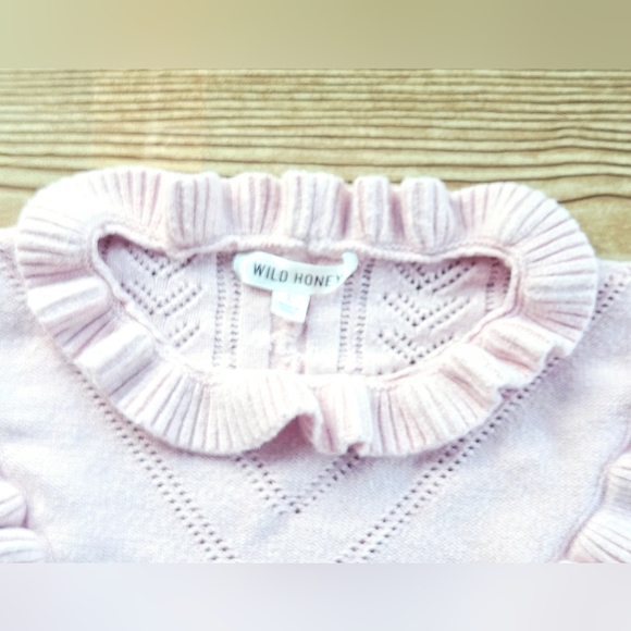 Wild Honey Pink Ruffled Women's Sweater - Picture 6 of 9